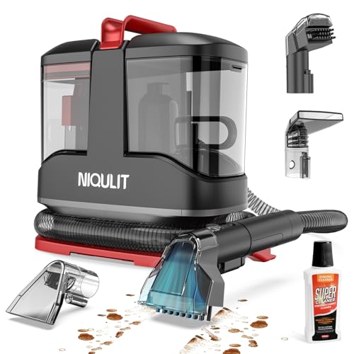 Portable Carpet & Upholstery Cleaner Machine - 15Kpa Deep Cleaning for Area Rugs, Pets, Couch & Car, Cleaning Machine with Dual Size BrushHead & Self-Cleaning System, Spot Cleaner for Stairs/Furniture