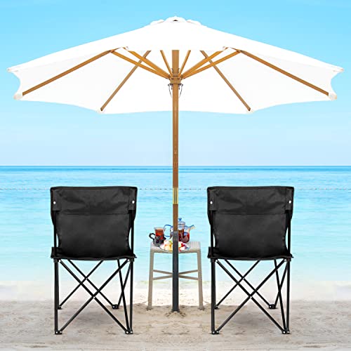 YSSOA Removable Footrest Reclining Camping Chair, 1-Pack, Black