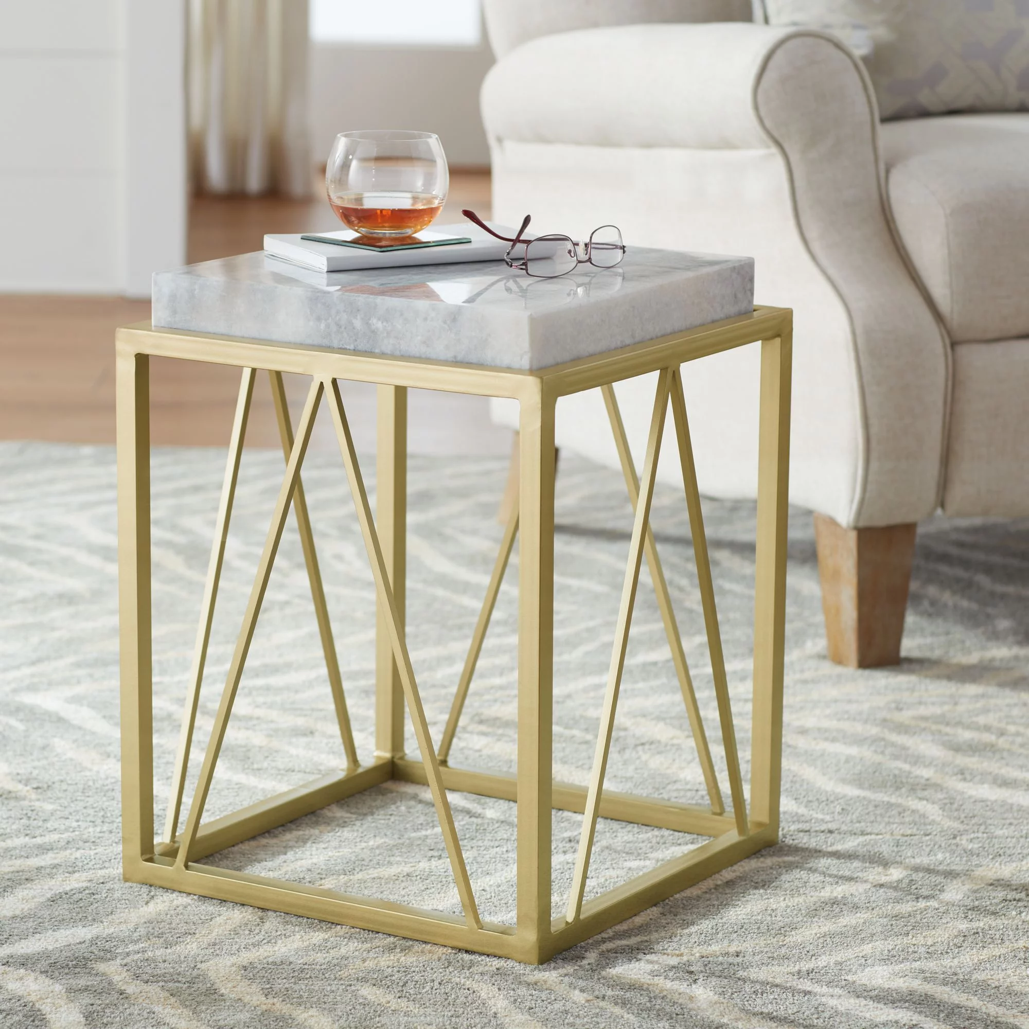 Coast To Coast Marble Accent Table, 20-1/2
