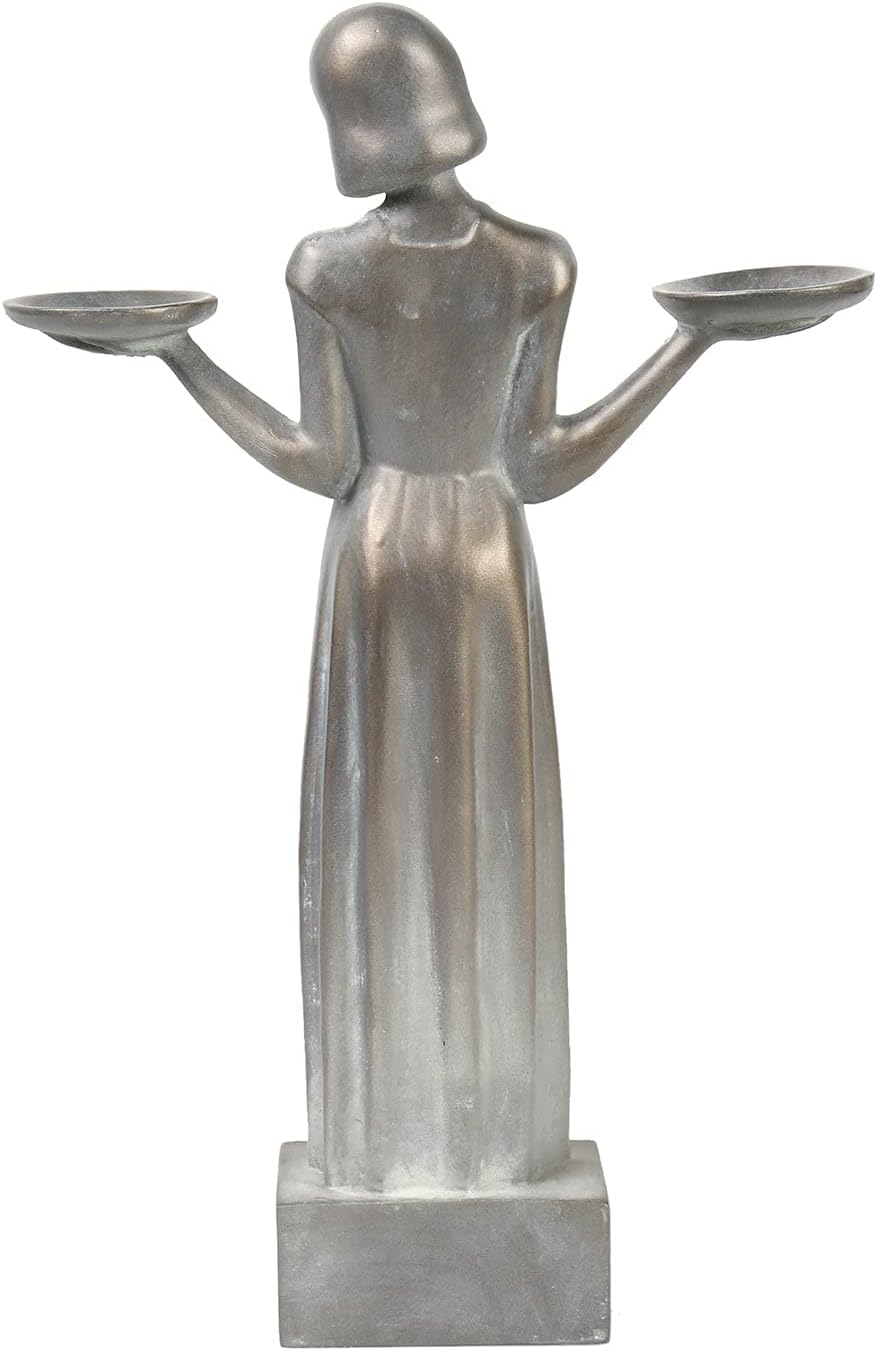 Bird Girl Garden Statue - Outdoor Art Yard Decor, Child Sculpture Lawn Ornaments - Large, 37