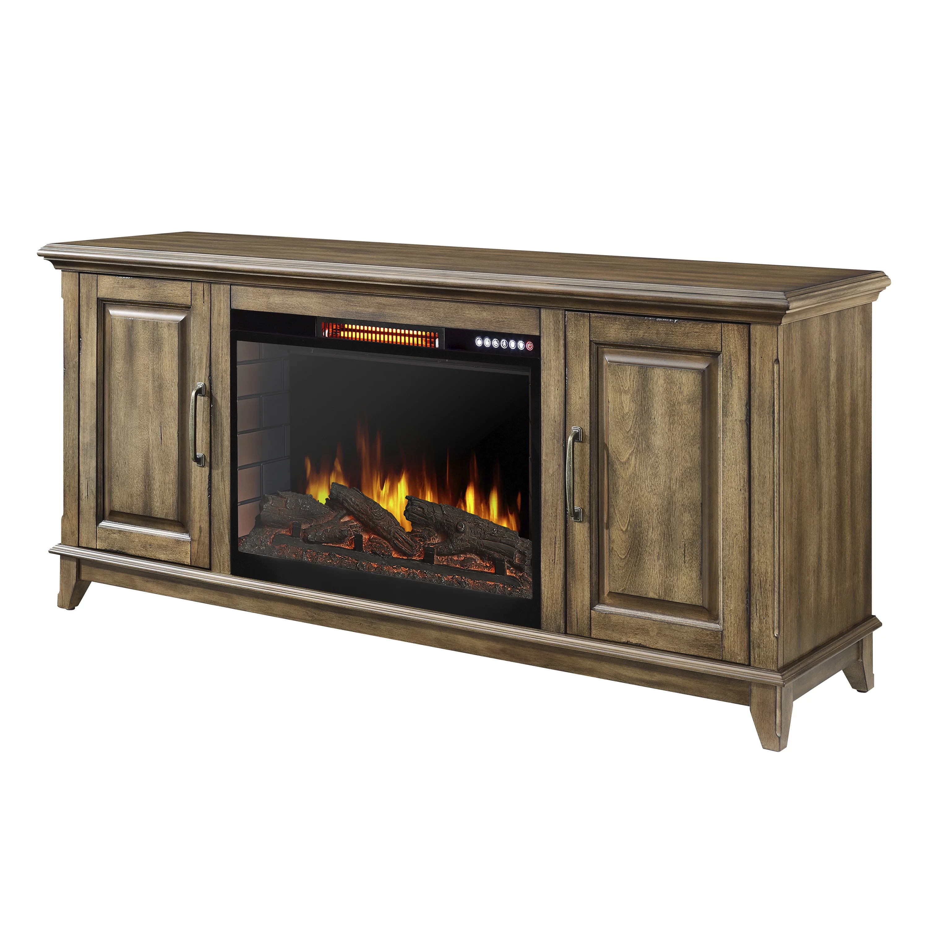 Muskoka Harlow Freestanding 60 in. Electric Fireplace Bluetooth Antique Pine