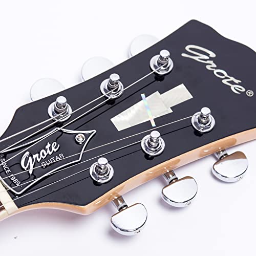 GROTE Jazz Electric Guitar Hollow Body Chrome Hardware P90 pickup (RED)