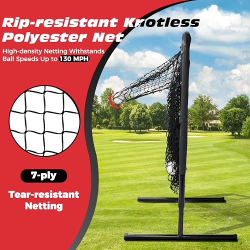 Pitching Net, 9 Hole Baseball Softball Net with Strike Zone, Adjustable Pitcher Training Equipment with Throwing Target