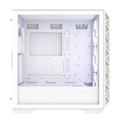 Montech AIR 903 MAX, E-ATX Mid Tower Case, High Airflow, 3X 140mm ARGB PWM & 1x 140mm PWM Fans Pre-Installed, Tempered Glass Side Panel, Mesh Front, Type-C, Support 4090 GPUs, Black