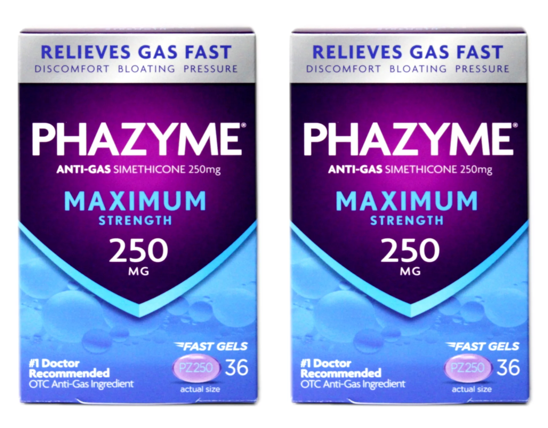 2 Pack - Phazyme Maximum Strength Softgels, 36 Each