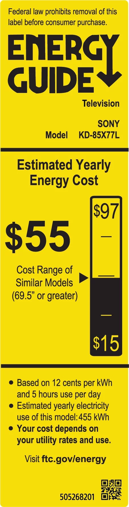 Sony 85” Class X77L 4K Ultra HD LED Smart Google TV KD85X77L - 2023 Model