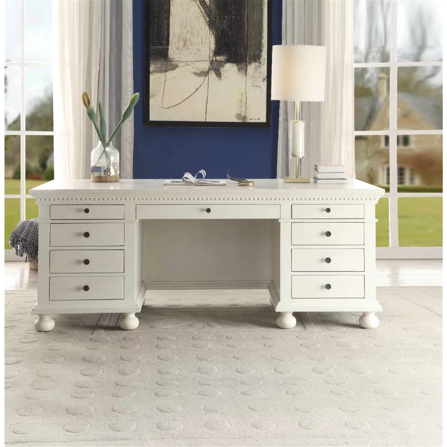 BenJara Smart Looking Executive Desk, Cream