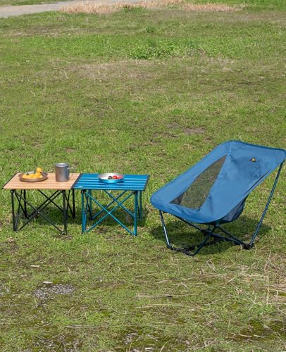 iClimb Ultralight Compact Camping Folding Table with Carry Bag (Blue - S)