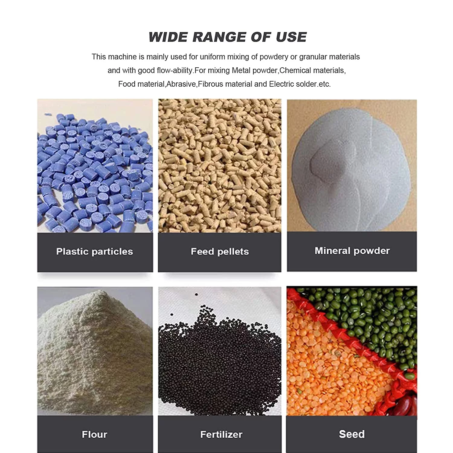 PreAsion 200L Stainless Steel Dry Powder Mixer Metal Metallurgy Powder Blender Drum Particle Mixing Machine 110V