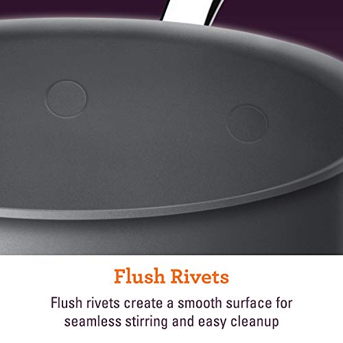 Breville Thermal Pro Hard Anodized Nonstick Sauce Pan/Saucepan/Saucier with Lid and Helper Handle, 4 Quart, Gray