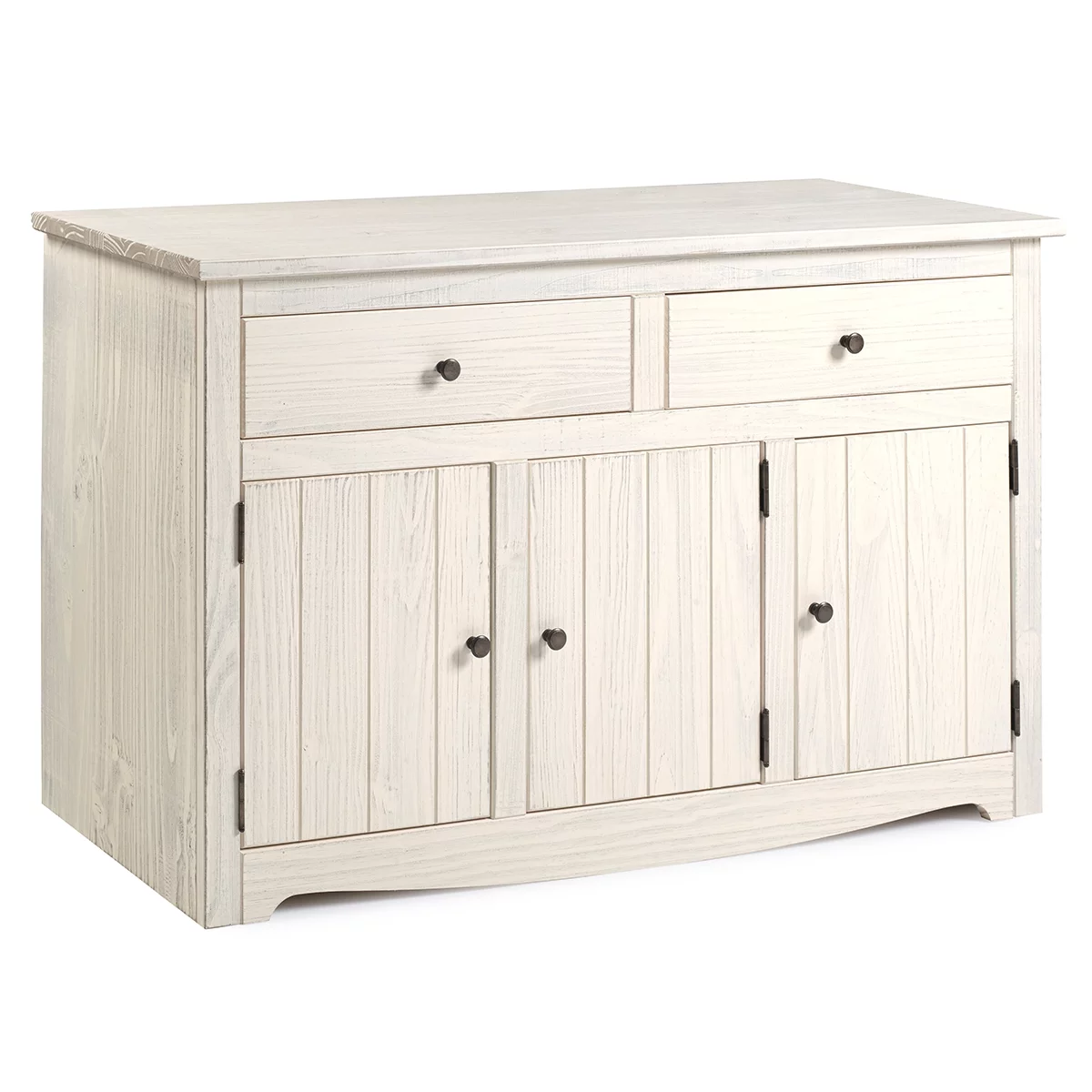 Wood Buffet Sideboard White Distressed | Furniture Dash CAD916