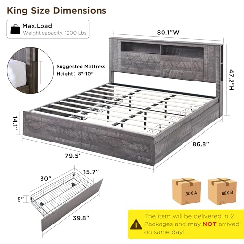 Queen Size Bed Frame with 47