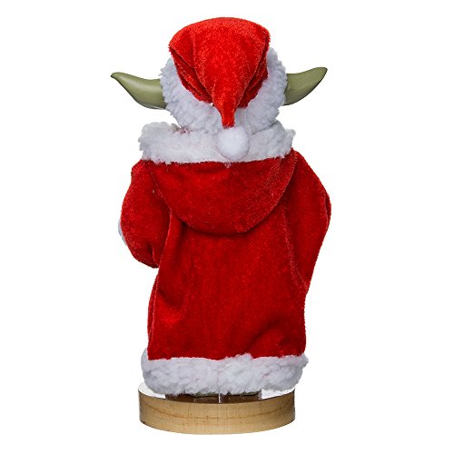 Kurt Adler Yoda in Santa Robe Nutcracker, 9-Inch, Red-Green