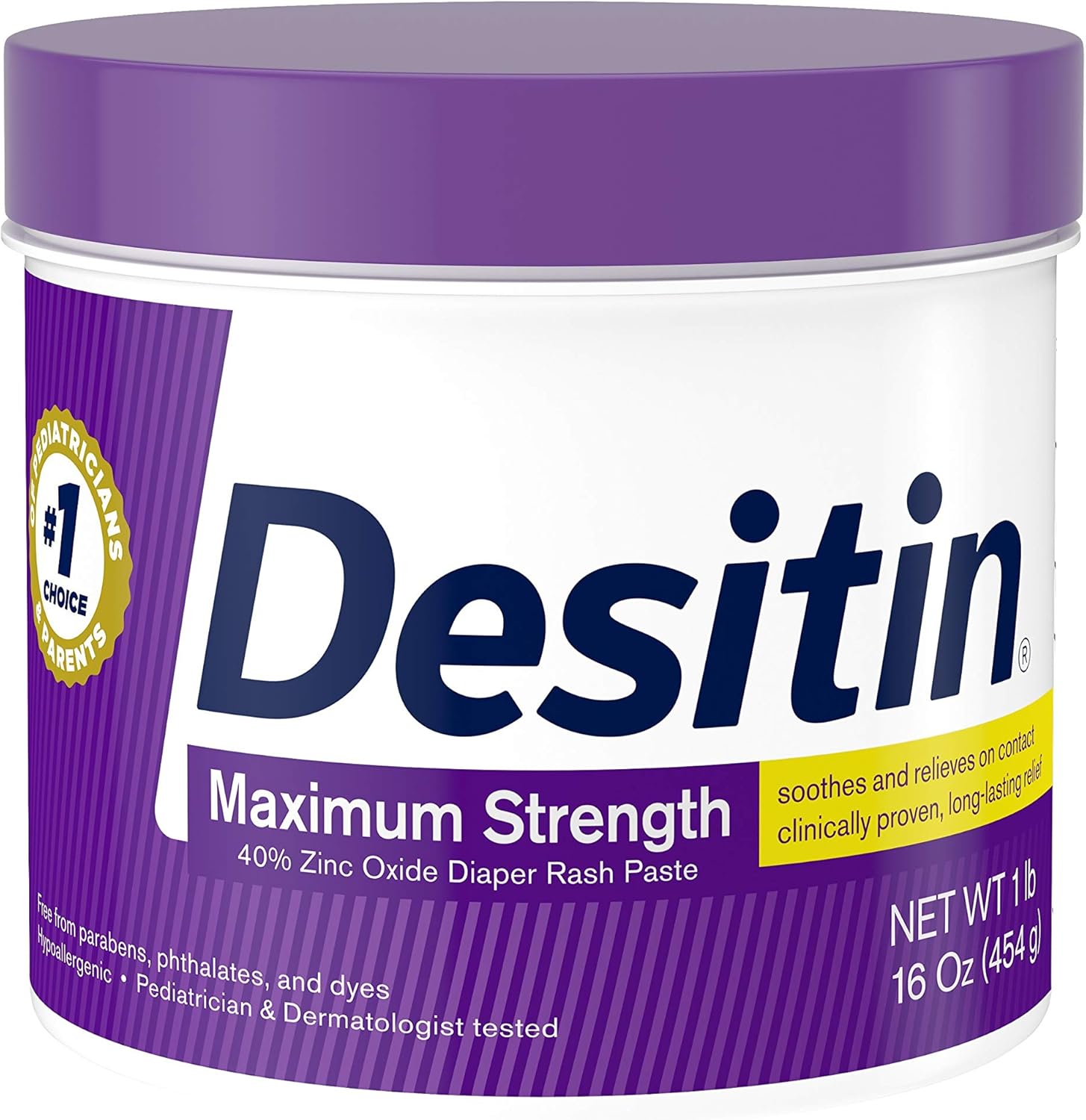 Desitin Maximum Strength Baby Diaper Rash Cream with 40% Zinc Oxide for diaper rash Relief & Prevention, 16 oz