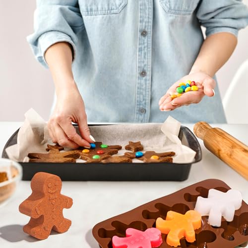 Meltset Silicone Baking Mold Gingerbread Man Chocolate Mold DIY Soap Mold