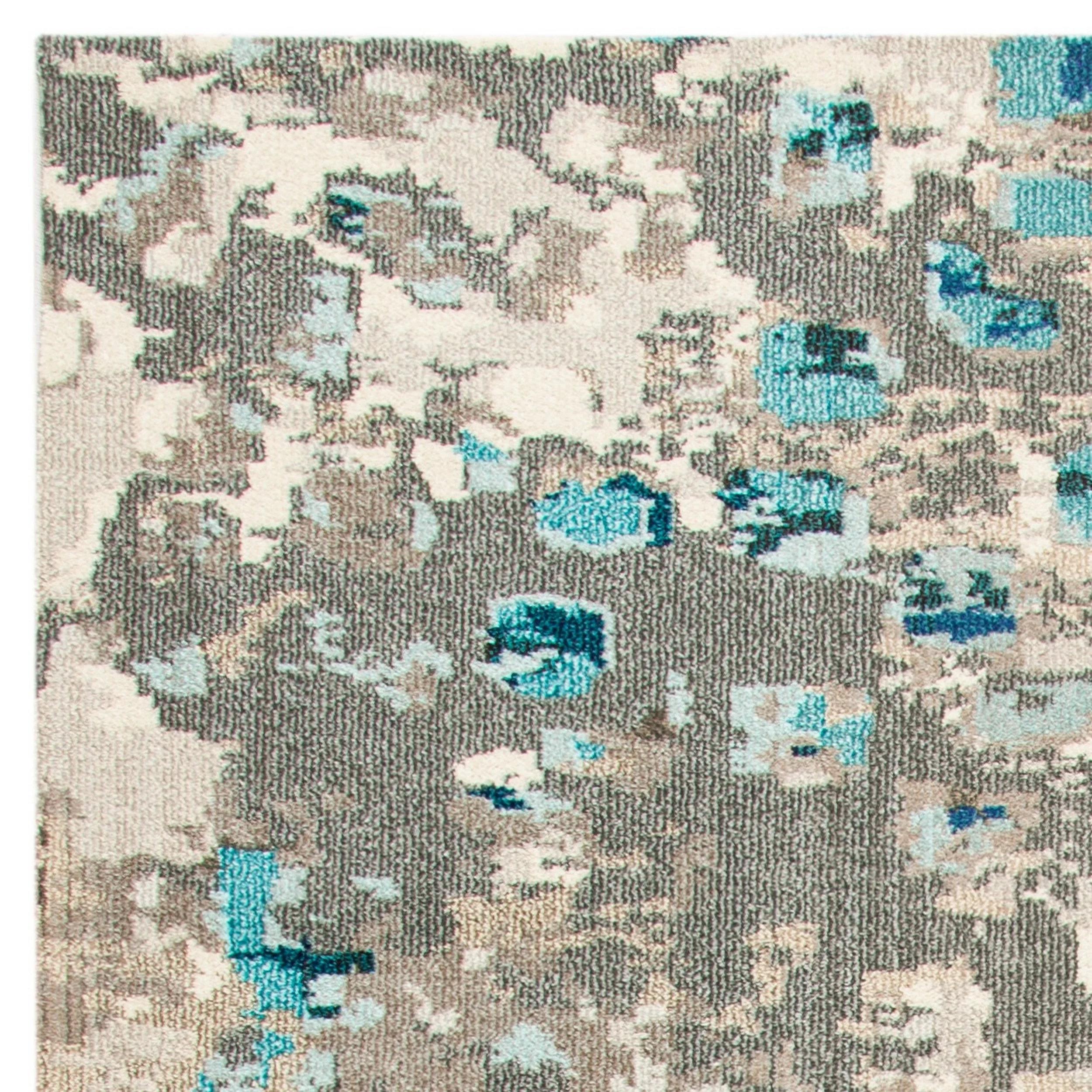 SAFAVIEH Madison Candelario Abstract Polka Dots Area Rug, Grey/Blue, 9' x 12'