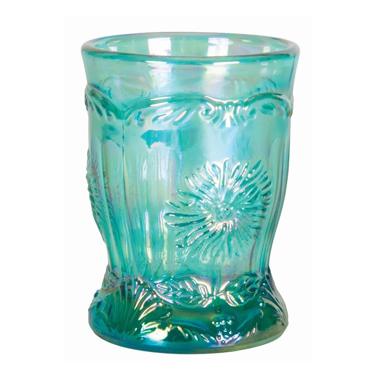 Mosser Glass Dahlia 8oz Tumbler | Teal Carnival