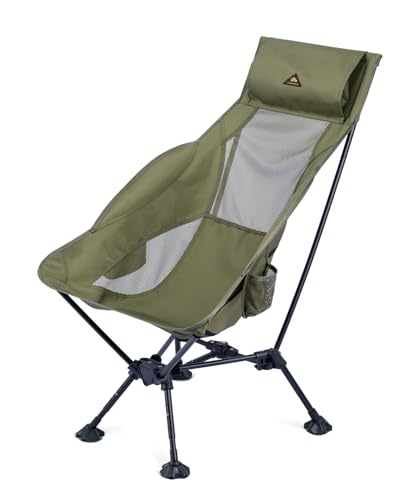 iClimb Ultralight Compact Camping Folding Beach Chair with Anti-Sinking Large Feet
