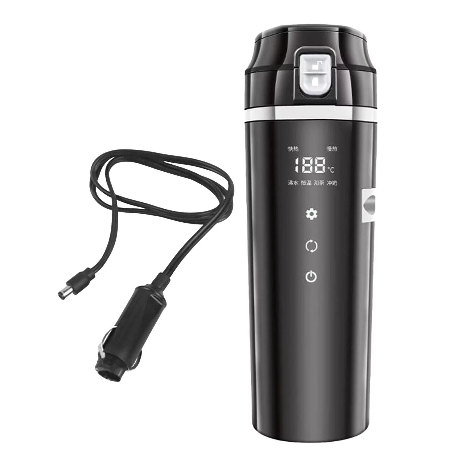 12V/24V Car Kettle Boiler, Smart, Heating Car Cup ,Heating Hot Water Kettle for Heating Water Milk Heated ,Coffee Black