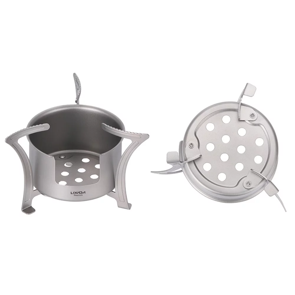 Lixada Ultralight Mini Pocket Alcohol Stove Titanium for Hiking Backpacking Fishing