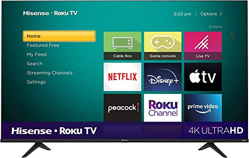 Hisense 43-Inch Class R6 Series Dolby Vision HDR 4K UHD Roku Smart TV with Alexa Compatibility (43R6G),Black (Renewed)