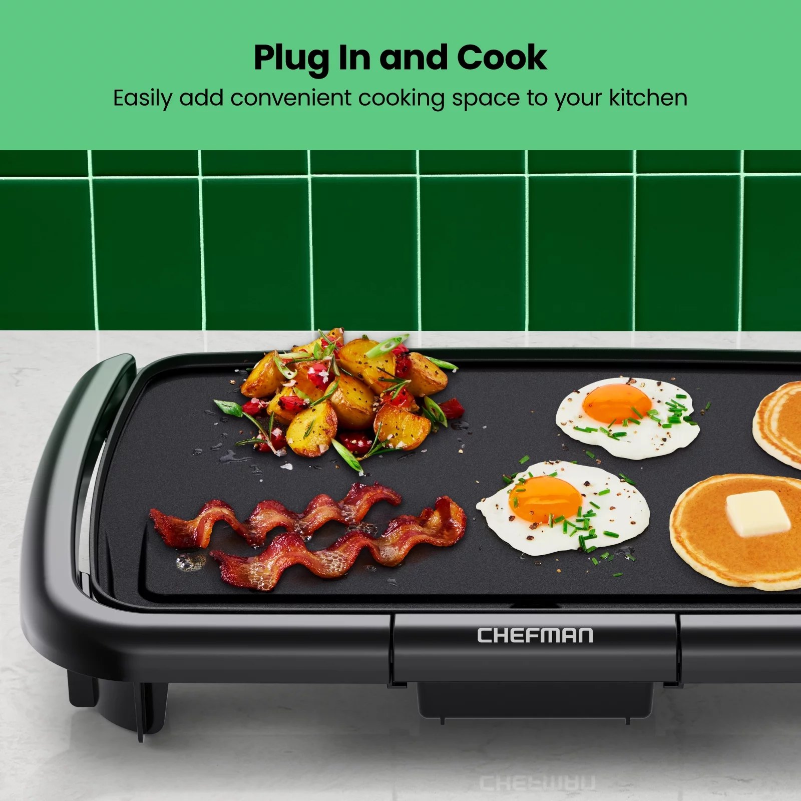 Chefman Electric Griddle w/ Immersible Flat Top, Non-Stick 10