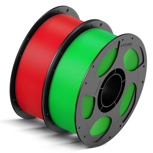 ANYCUBIC High Speed 3D Printer Filament 1.75mm Bundle, Rapid PLA Filament with High Prints Quality, Dimensional Accuracy +/- 0.02mm, Print with Most FDM 3D Printers, 1KG Spool, 2KG Blue + Bright Red