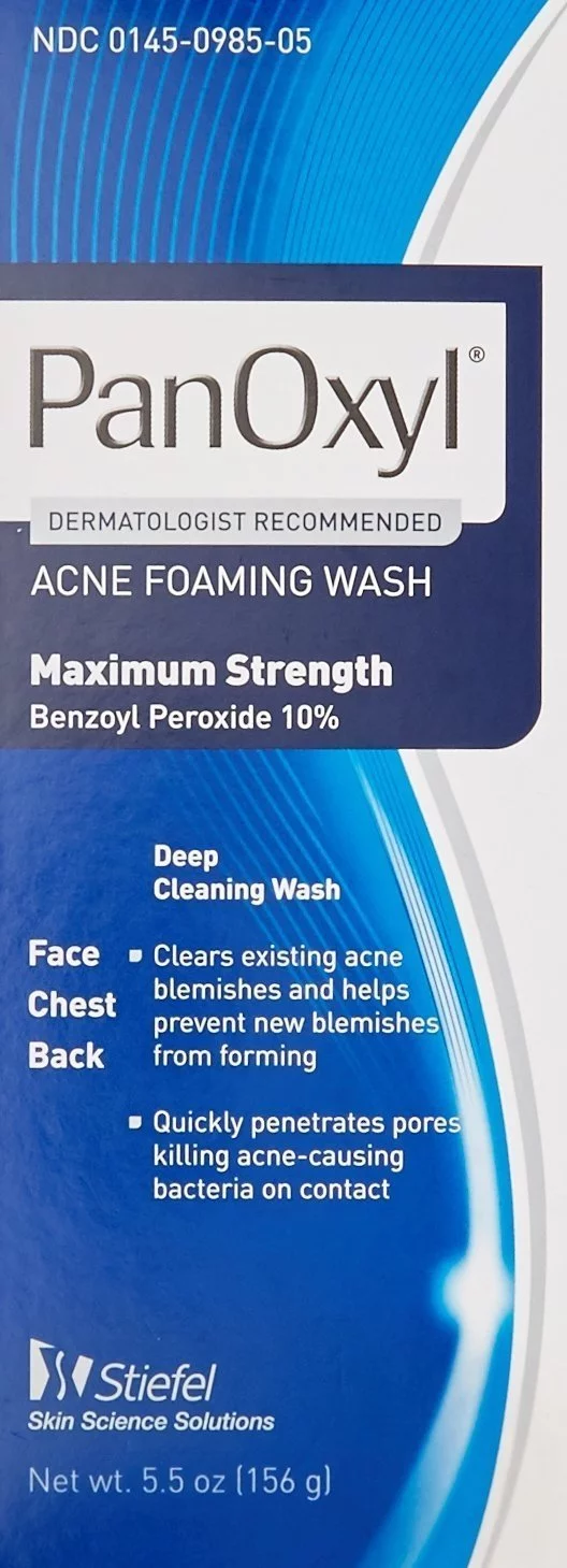 Panoxyl Acne Foaming Face Wash Benzoyl Peroxide Max Strength, 5.5oz, 3-Pack