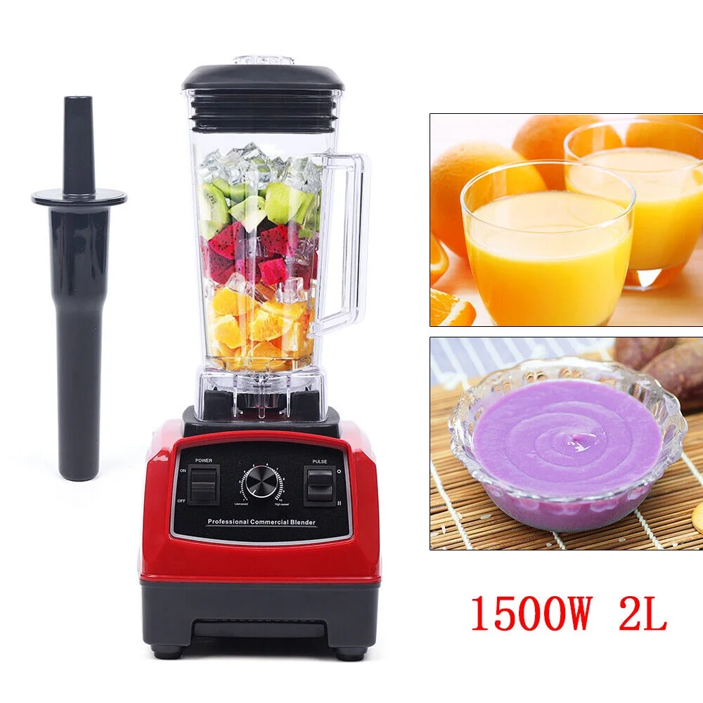 Miumaeov 2L 1500W Professional Blender Heavy Duty Commercial Countertop Smoothie Maker Mixer Juicer
