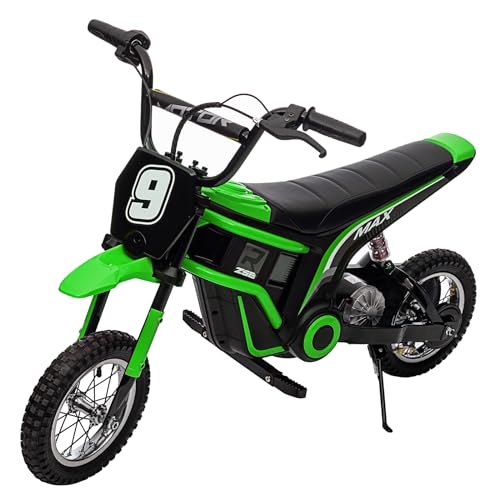 Electric-Powered Dirt Bike for Kids 8-12,14.29 MPH,350W Motorbike for Kids, 24 V Motorcycle with 3-Speed Modes, 13.7 Miles Long-Range, Twist-Grip Throttle & Hand-Operated Rear Brake,Red9