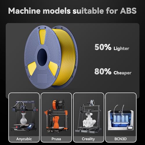 3D Printer Filament, ABS Filament 1.75mm, High Strength and Toughness, Dimensional Accuracy +/- 0.02mm, 1kg(2.2lbs) 3D Printing Filament (Gold)