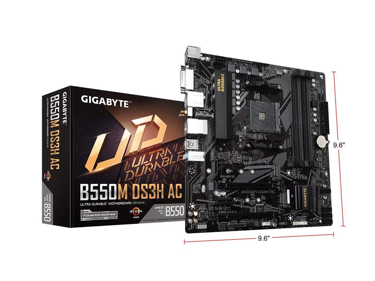 GIGABYTE B550M DS3H AC AM4 AMD B550 SATA 6Gb/s Micro ATX AMD Motherboard