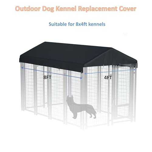 10' x 10' Dog Kennel Cover 600D Heavy Duty Waterproof Replaceable Dog Kennel Top Cover - Gray (Top Cover Included Only)