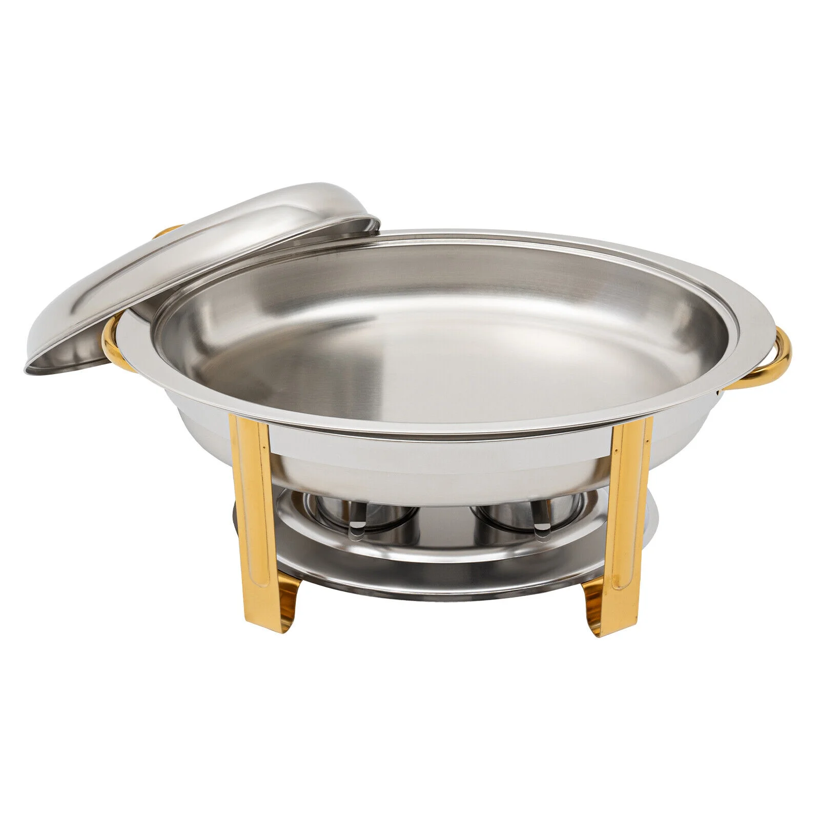 5.5L Stainless Steel Chafing Dish Buffet Set Oval Round Chafer BBQ Party W/ Lid