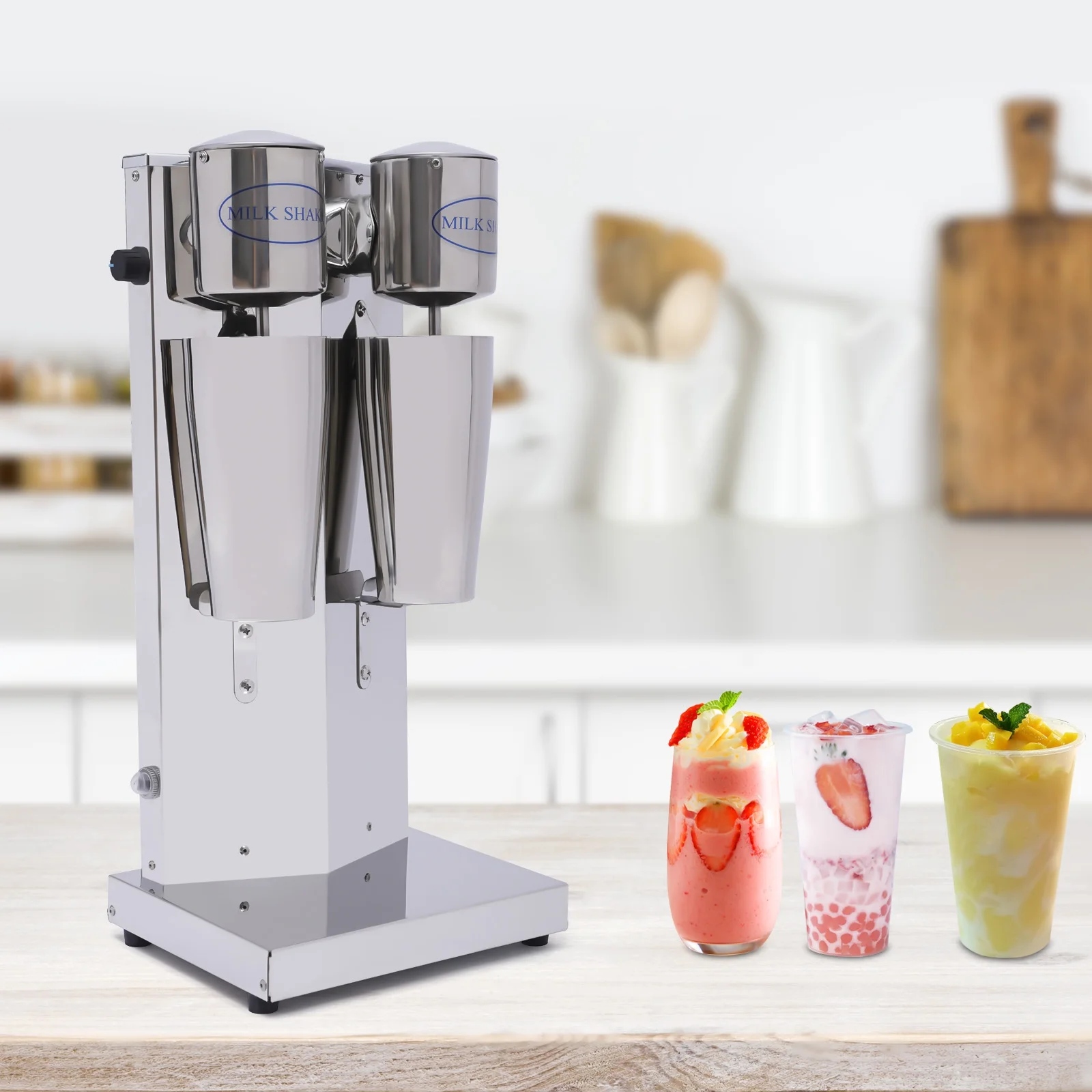Commercial Milkshake Machine Maker Ice Cream Mixer Smoothie Blender Double Heads Milk Shaker
