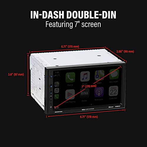 BOSS Audio Systems BCP62 Car Stereo - Apple CarPlay, Double Din, 6.2 Inch Capacitive Touchscreen, Bluetooth, No CD DVD Player, AM/FM Radio Receiver, USB