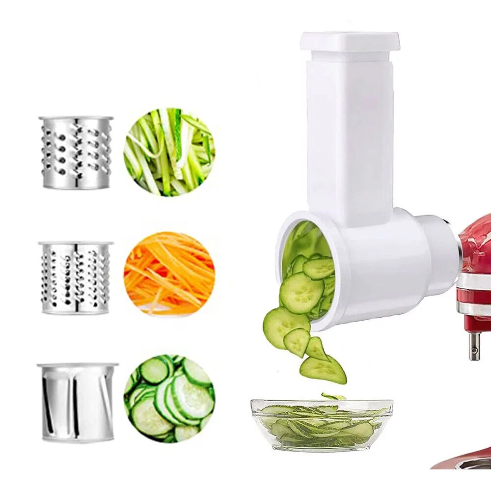 Onemayship KitchenAid Stand Mixer Attachment Slicer Shredder Set 3 Vegetable Cutter Blades Aluminum Shaft Food-Grade Materials