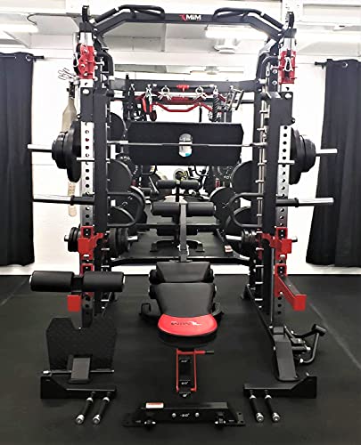 MiM USA Hercules EX Commercial All in One Gym Machine w/400 lb Weight Stack Jammer Arms Adj Bench Leg Press Leg Extension Arm Curl LAT Seat Complete Attachment