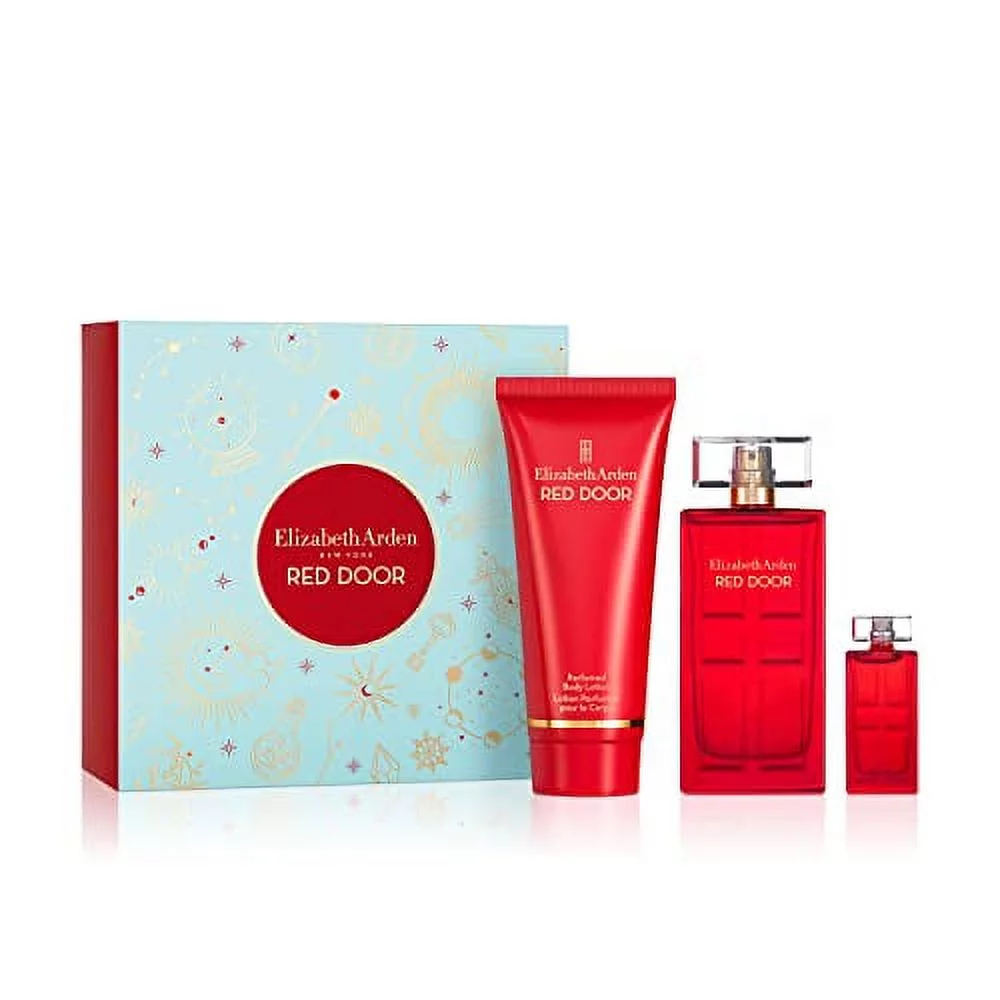RED DOOR by ELIZABETH ARDEN 3 Pcs GIFT SET ( 1.7oz EDT SP+  3.3oz  B/L+  5ML  MINI ) for WOMEN