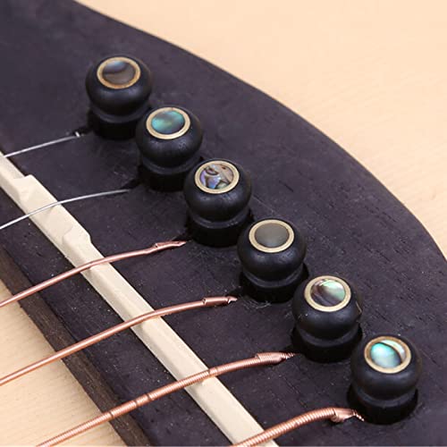 Miwayrer Acoustic Guitar Bone Bridge Saddle Nut with 6pcs Big Abalone Dot Guitar Bridge Pins and Pins puller