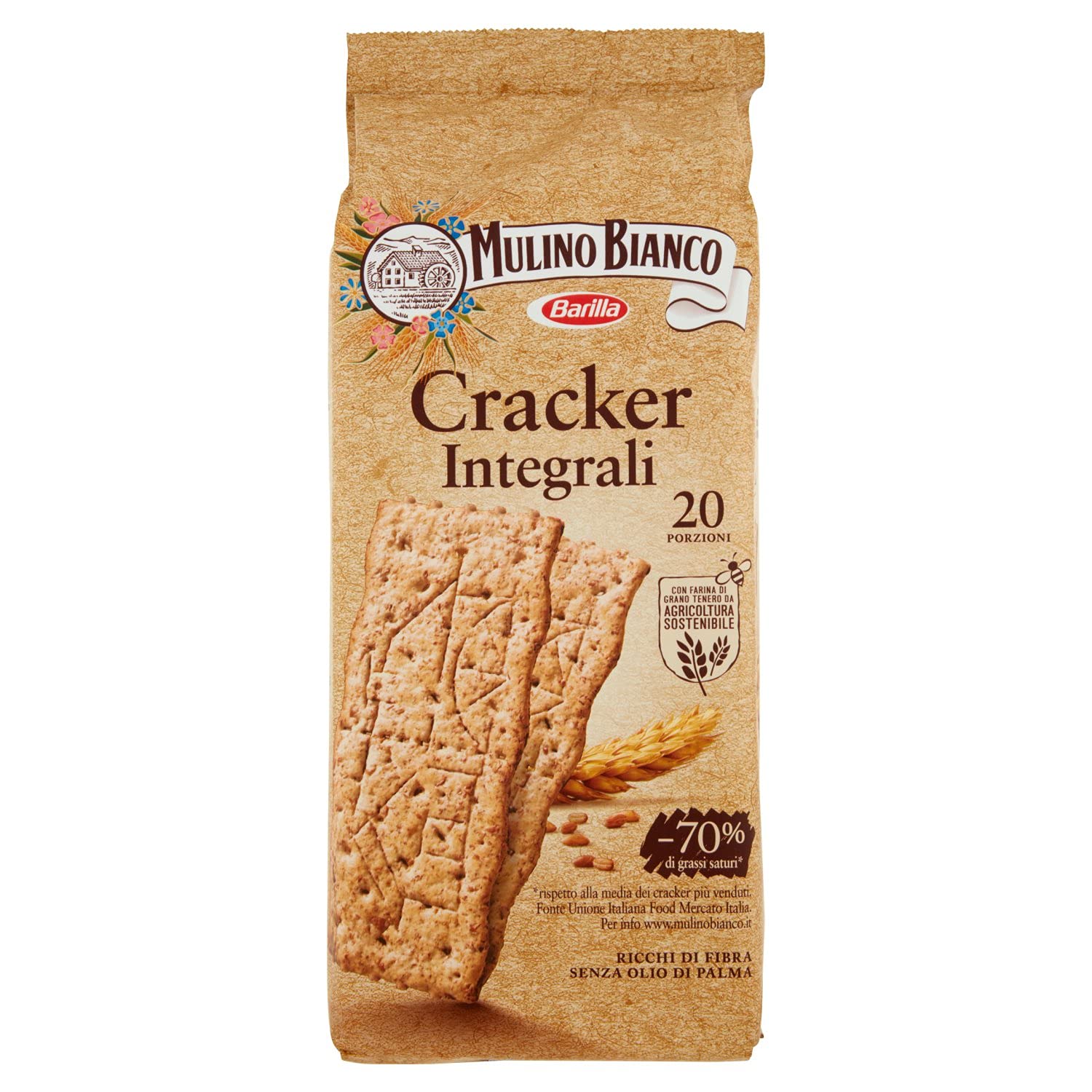 Whole Wheat Italian Crackers by Mulino Bianco - 17.63 oz