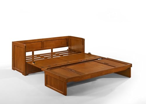 NIGHT & DAY Furniture Murphy Cube Cabinet Bed (White, Queen)