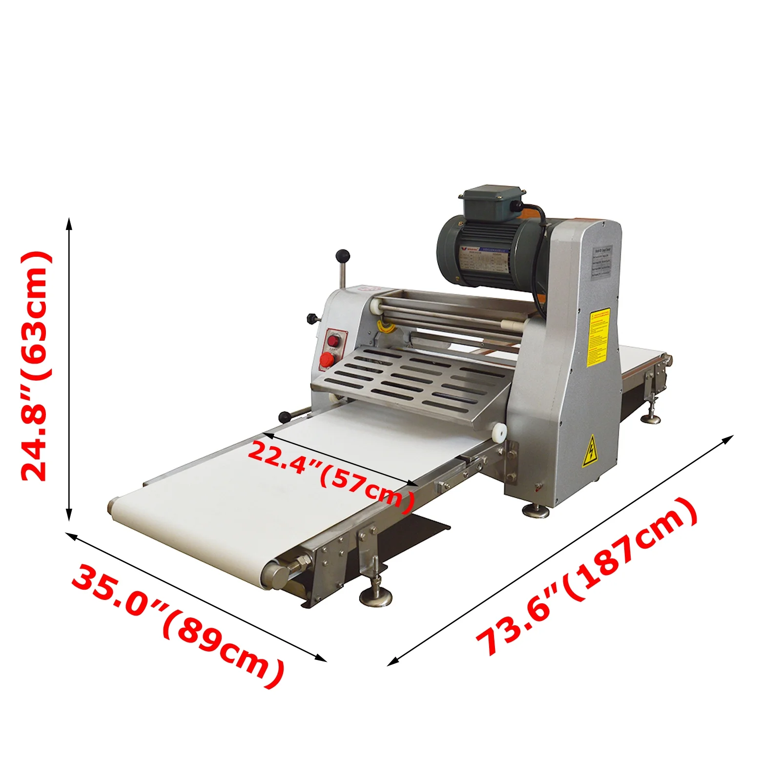INTBUYING Commercial Dough Sheeter Electric Table Top Folding Pastry Machine 500mm