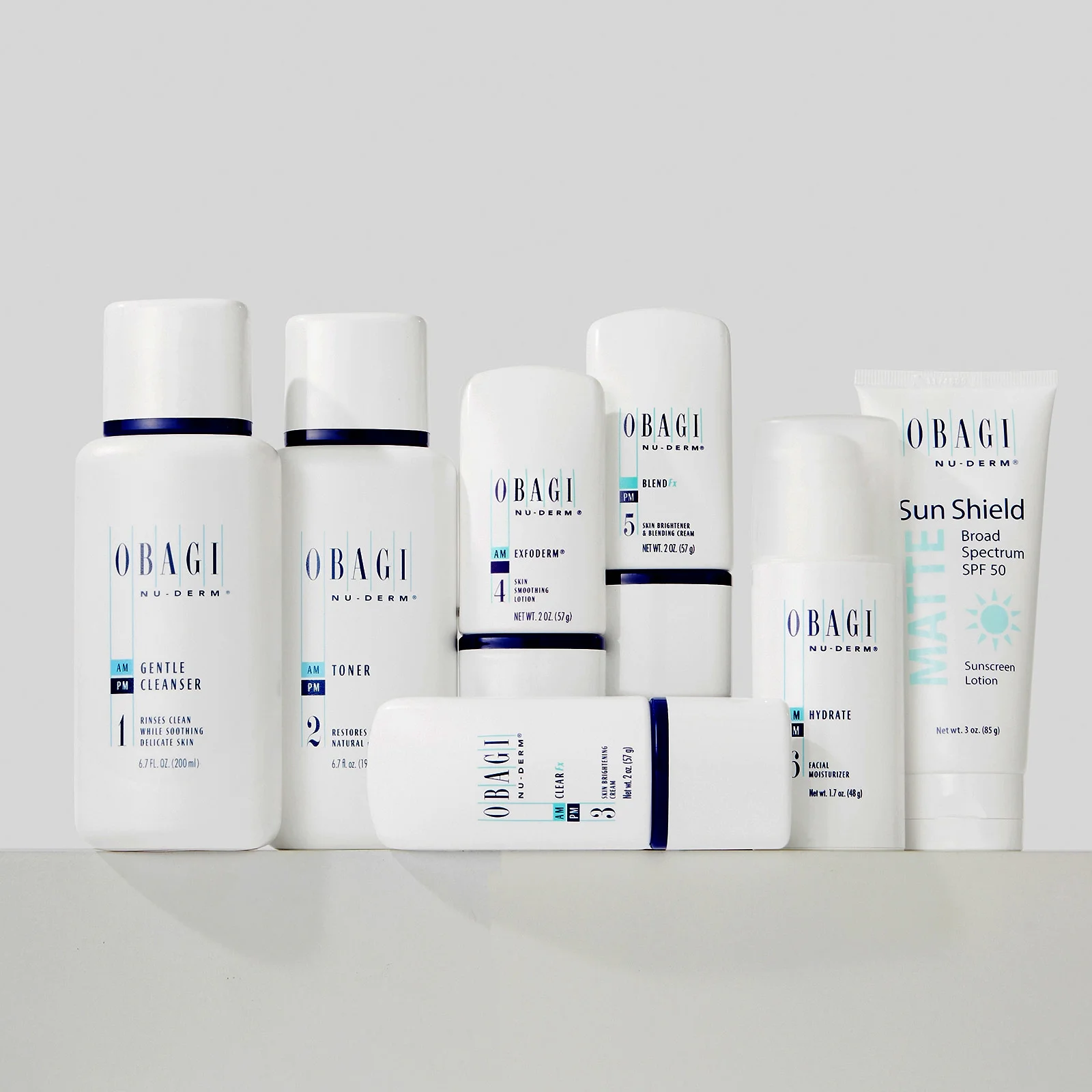 Obagi Nu-Derm Fx Complete Skincare System for Normal To Dry Skin, 7 Piece Skin Brightening System