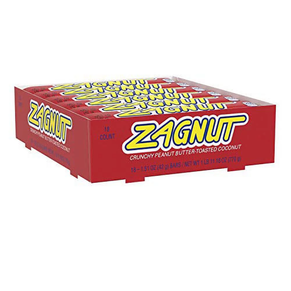 ZAGNUT Candy Bar, 1.51 oz, 18 Count