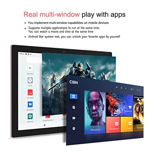 Tablet 2 in 1 Tablets 10 inch Android 14 Tablet Set with Keyboard Case Mouse Stylus Film, 8GB+64GB Tablets 10.1