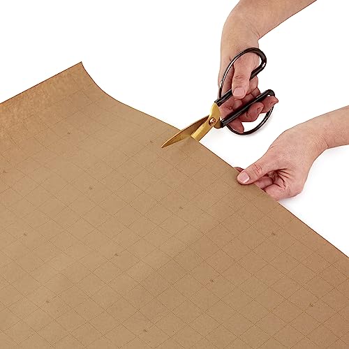 Hallmark Christmas Wrapping Paper Rolls, Brown Kraft Holiday Gift Wrap (Pack of 3: 90 sq. ft. ttl) Kraft with Santas, Trees, Stripes