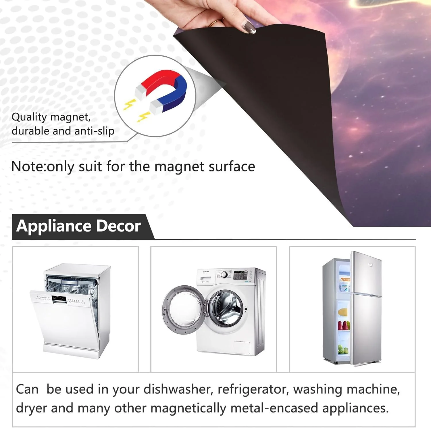 Coolnut Magnetic Dishwasher Stickers Wolf Starry Night Kitchen Dishwasher Cover Sticker, Panel Decal Home Cabinet Appliances Stickers 23in W x 26in H Home Decor