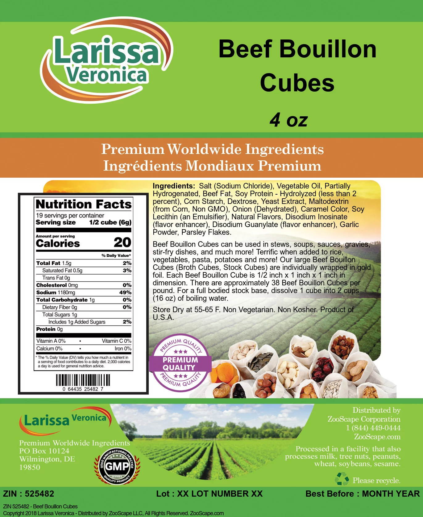 Larissa Veronica Beef Bouillon Cubes, (4 oz, 3-Pack, Zin: 525482)