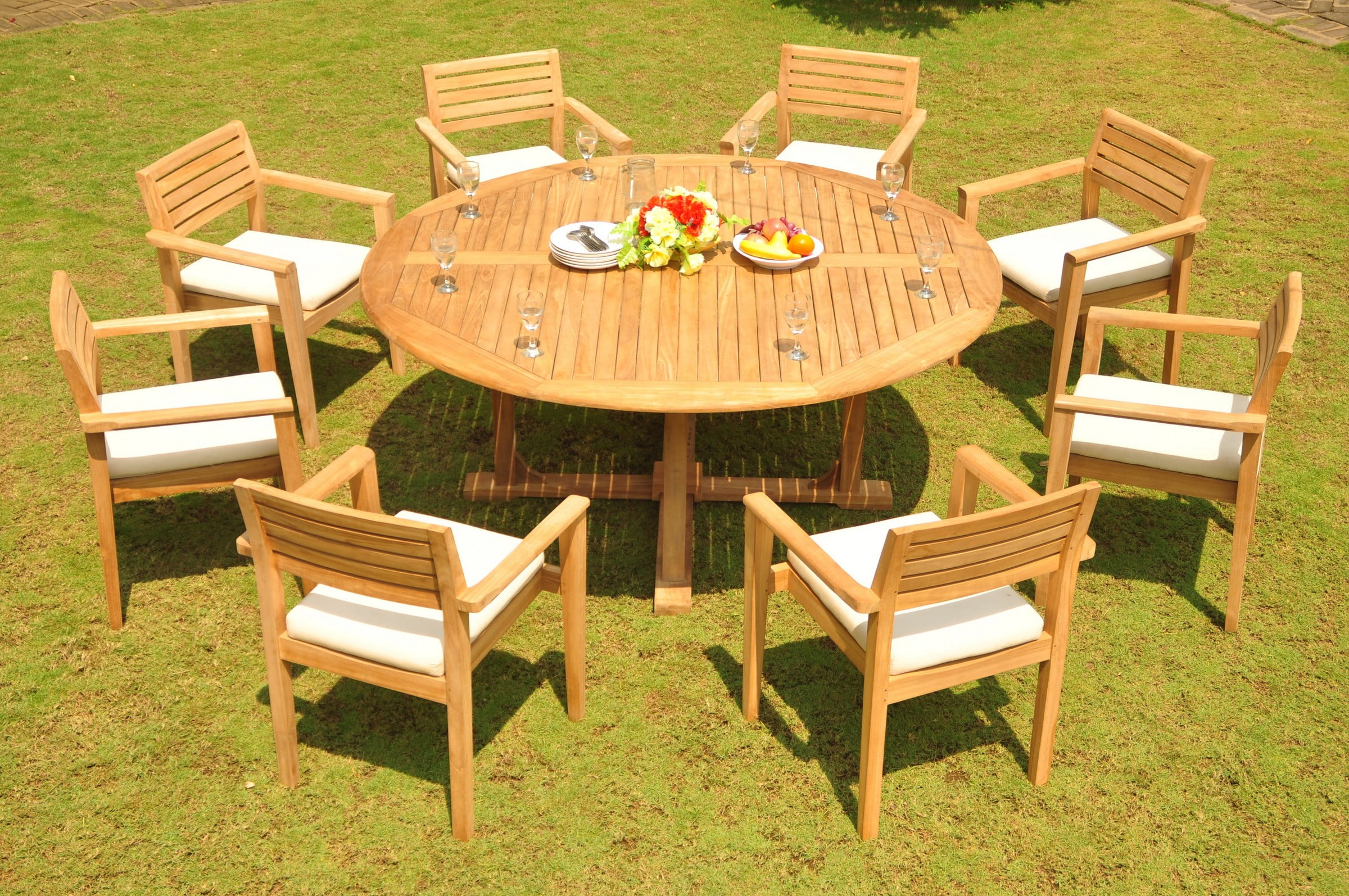 Teak Dining Set: 8 Seater 9 Pc: 72